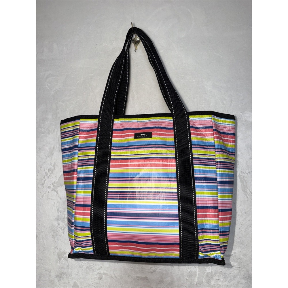 Scout Original Deano Tote Bag Large Multi Stripes Mesh Pockets
